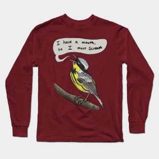 Screaming Magnolia Warbler Long Sleeve T-Shirt